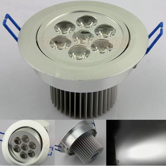 Downlight led 7w, foco led, aro empotrable