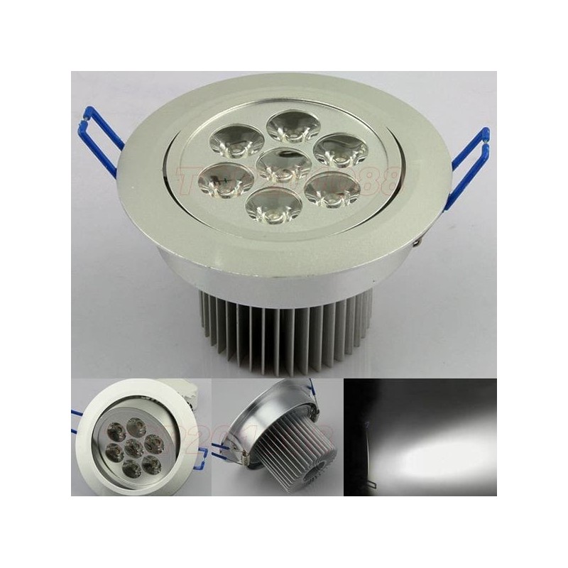 Downlight led 7w, foco led, aro empotrable