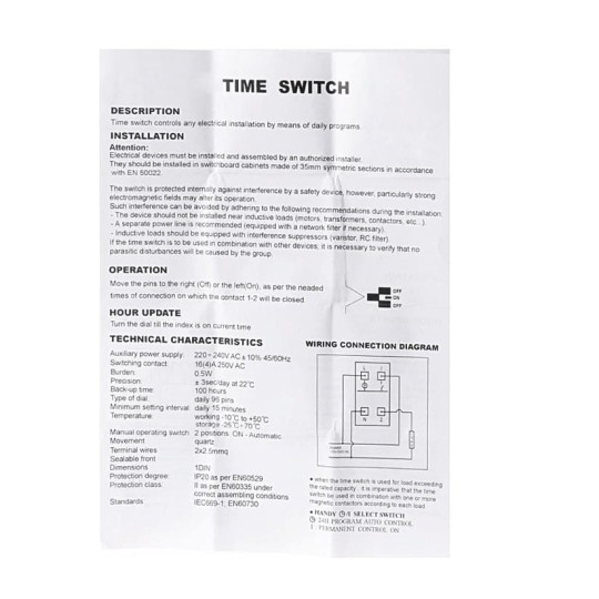 Reloj programador 100h reserva din temporizador mecanico