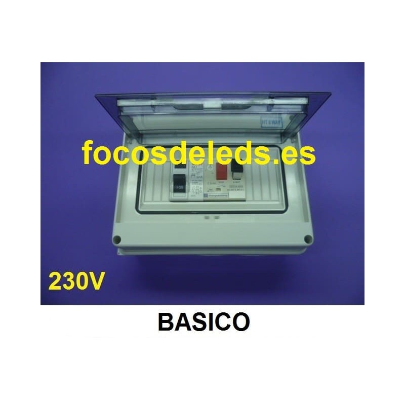 Cuadro eléctrico piscina protección bomba 0,5 - 0,75  1CV 1,5CV  230v basico