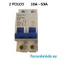 Magnetotérmico 2 polos 10A - 63A interruptor automático
