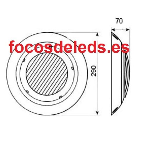 Foco led piscina 54w luz blanca superficie pared