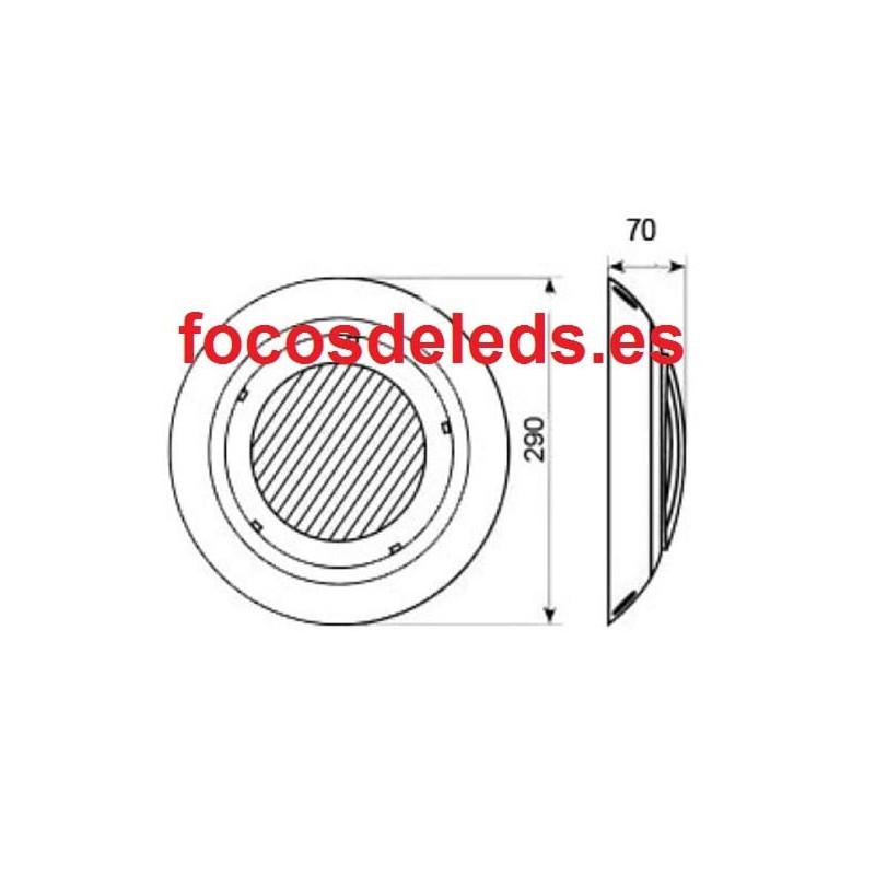 Foco led piscina 54w luz blanca superficie pared