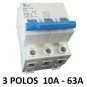 Magnetotérmico 3 polos 10A - 63A interruptor automático