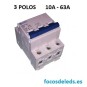 Magnetotérmico 3 polos 10A - 63A interruptor automático