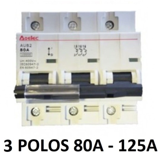 Magnetotérmico disyuntor 3 polos 80A 100A 125A
