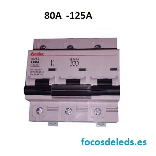 Magnetotérmico disyuntor 3 polos 80A 100A 125A
