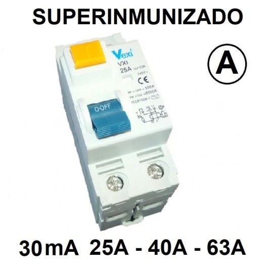 Diferencial  SUPERINMUNIZADO 2P 30mA 25A - 63A