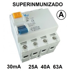 Diferencial trifasico 30mA 4P inmunizado 40A - 63A