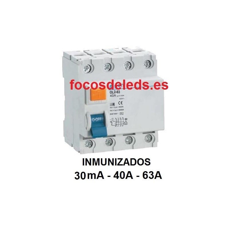 Diferencial trifasico 30mA 4P inmunizado 40A - 63A