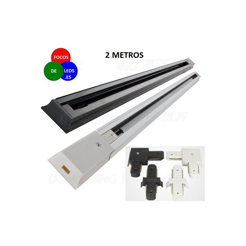 Aluminio led riel o carril 2 metros para foco led carril