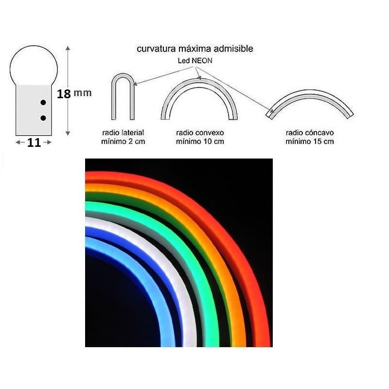 Alimentador led neón flexible 230v