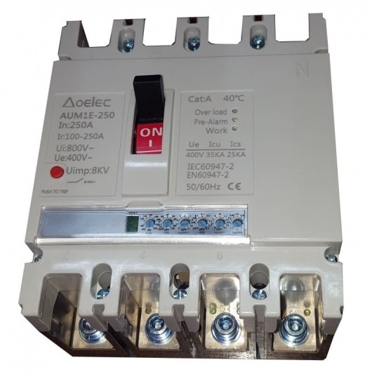 Interruptor automático caja moldeada 3 polos 100A 250A 400A 630A