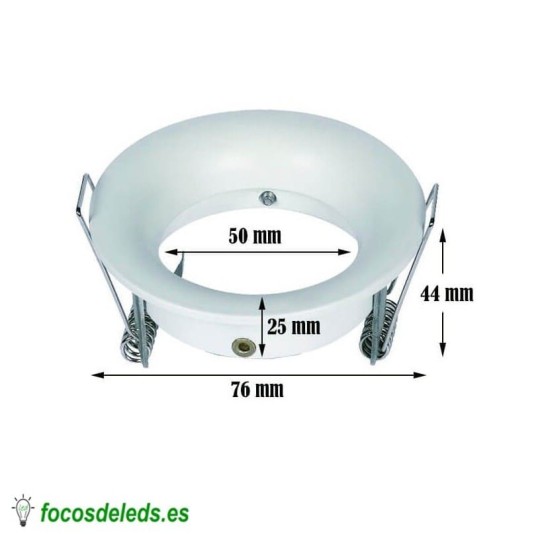Aro foco aplique dicroica techo empotrable