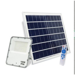 Foco proyector led solar 100W mando