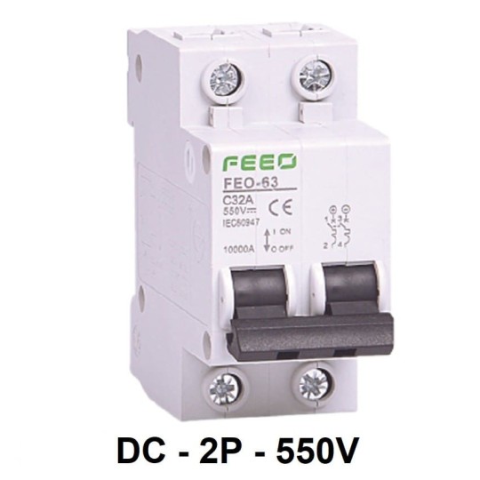 Magnetotérmico DC 10A 2P 550V CC MCB