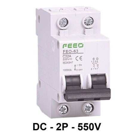 Magnetotérmico DC 10A 2P 550V CC MCB