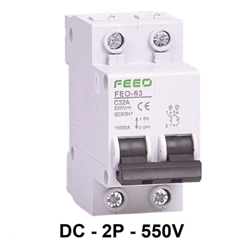 Magnetotérmico DC 10A 2P 550V CC MCB