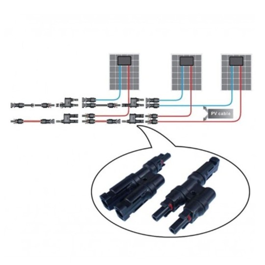 Juego Conector MC4 doble panel solar