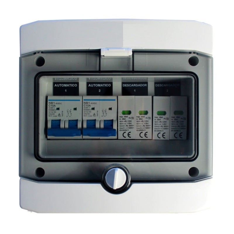 Caja de protecciónes solar DC 500V 10A 2P string box PV