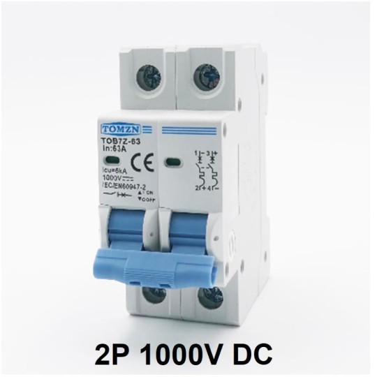 Magnetotérmico DC 10A 2P 1000V CC MCB