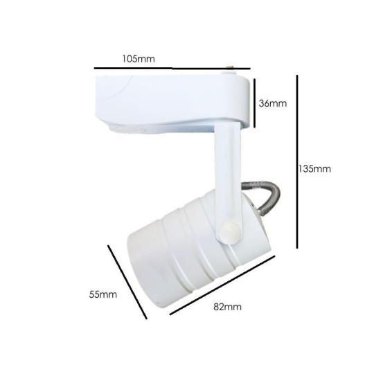 Foco de carril con portalámparas GU10