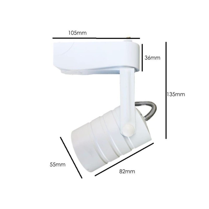 Foco de carril con portalámparas GU10