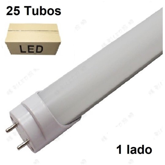 25 Tubos led 60cm 9w T8 aluminio 1lado