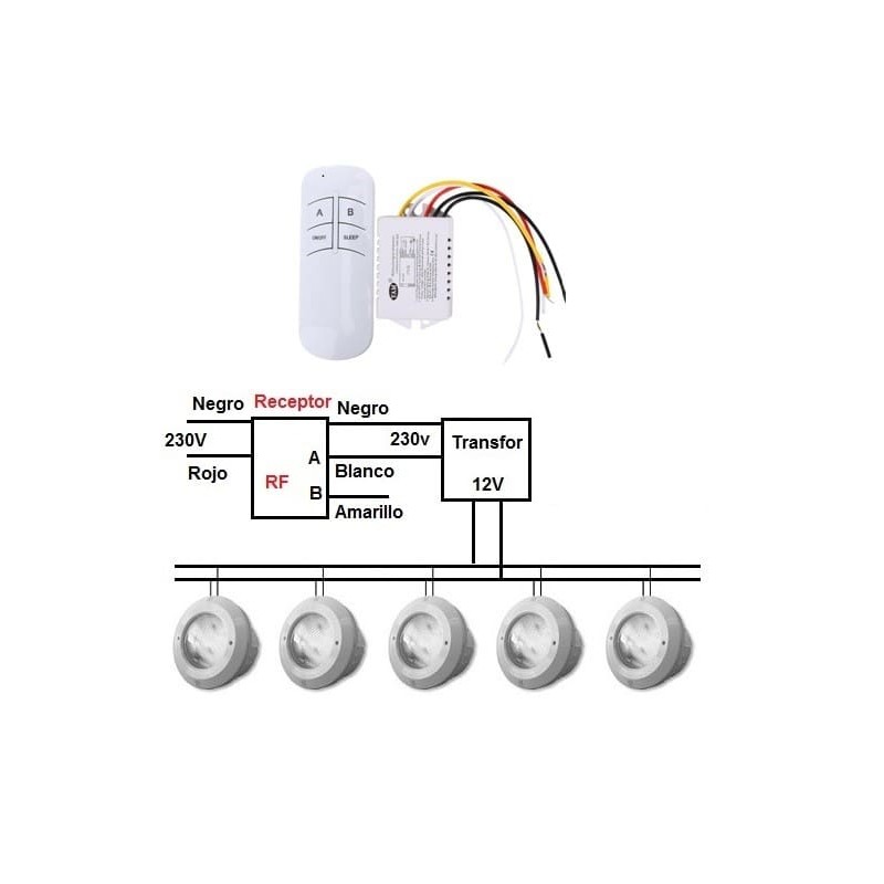 Foco led piscina superficie RGB 35w on-off