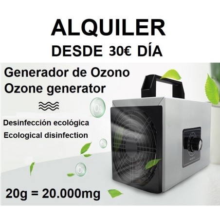 Alquiler Máquina Generador de Ozono 20g PRO