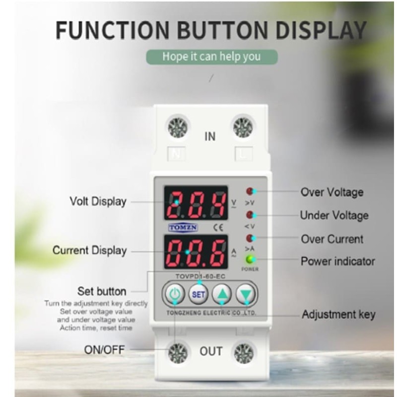 Protector Sobretensiones Permanente rearmable 2 digital