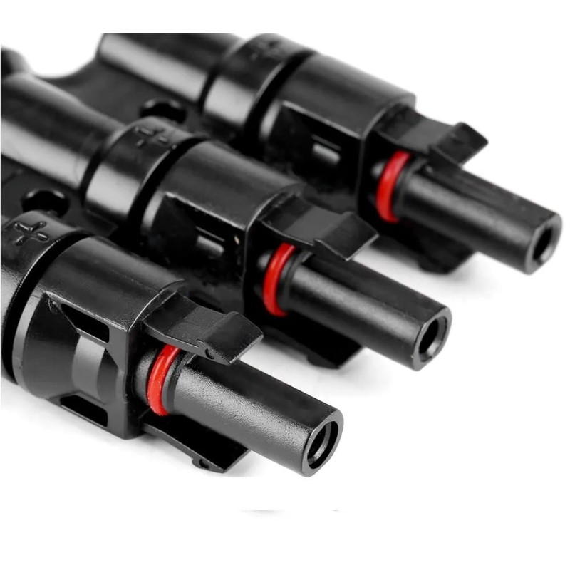 Juego Conector MC4 triple placa solar