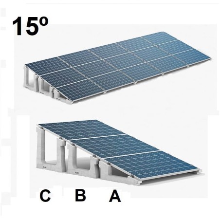 Estructura paneles solares Ennovbloc 15º soporte de hormigón