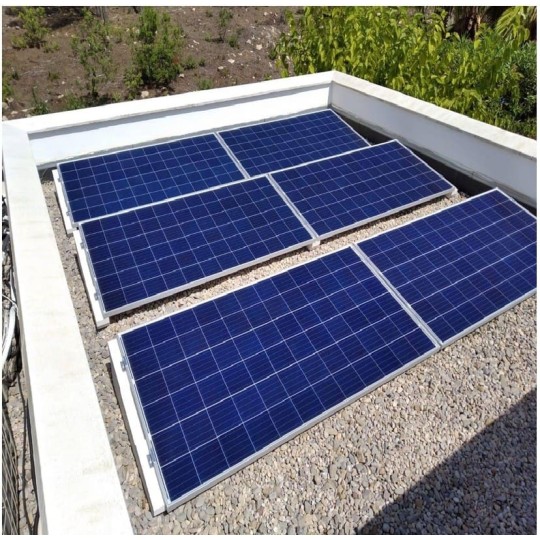 Estructura paneles solares Ennovbloc 25º, soporte de hormigón