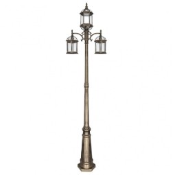 Farola exterior jardín columna Amapo, 233cm negro, oro