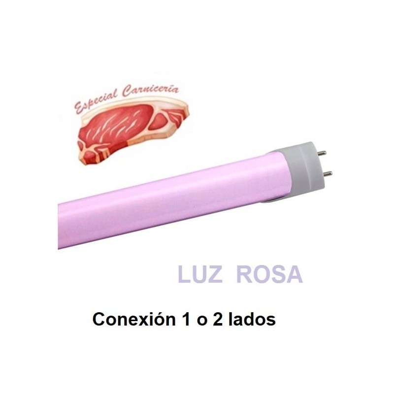 Tubo led 60cm luz rosa carnicería 1 o 2 lados