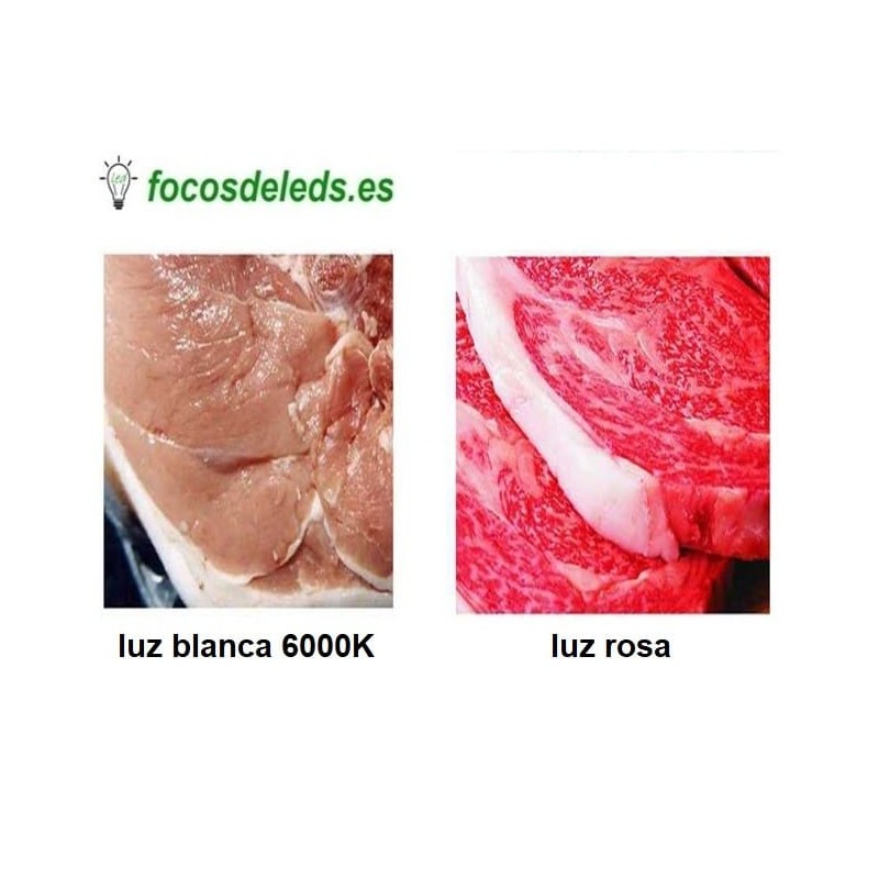 Tubo led 60cm luz rosa carnicería 1 o 2 lados