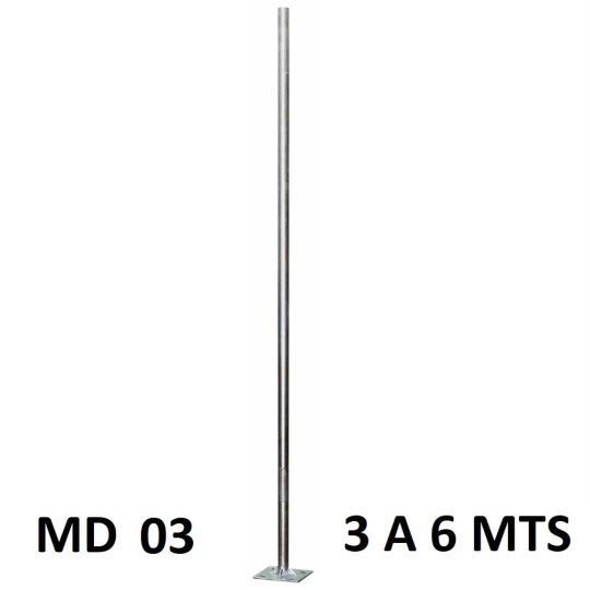 Columna cilíndrica farola báculo acero 3-6mts