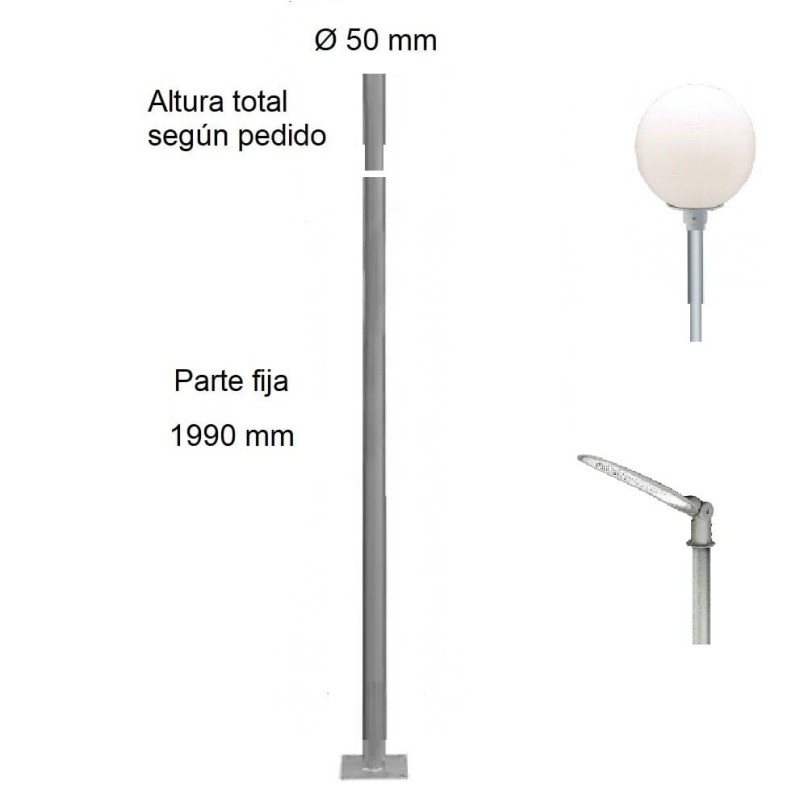 Báculo farola Basic, columna luminaria poste