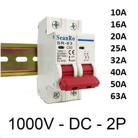 Disyuntor DC 1000V 2P Magnetotérmico corriente continua
