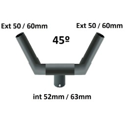 Soporte báculo farola Cruceta 45 - 2 brazos