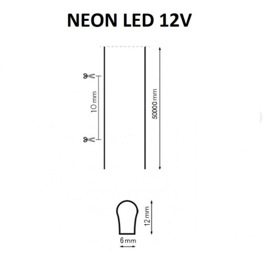 Perfil para Neón LED Flexible 12x6mm