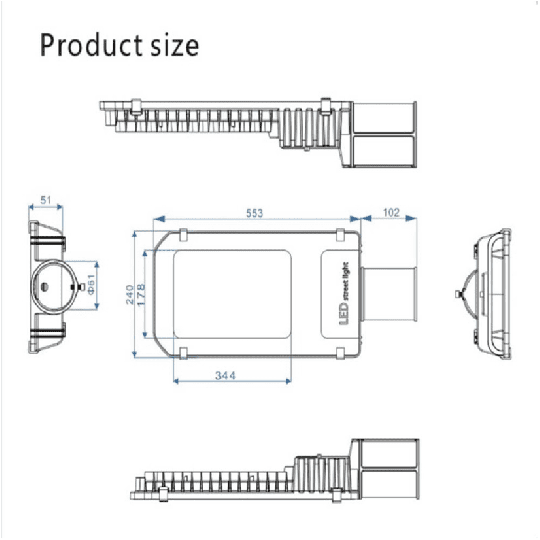Luminaria Led 100w Farola Exterior Harl