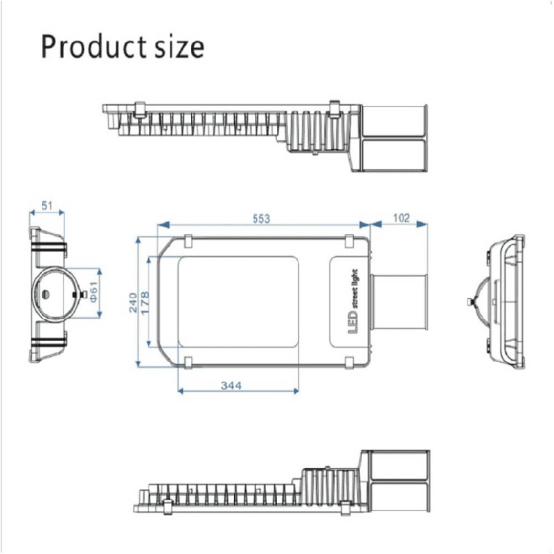 Luminaria Led 100w Farola Exterior Harl