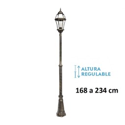 Farola exterior jardín columna negro-oro Becru1