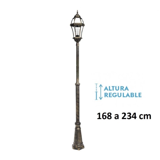 Farola exterior jardín columna negro-oro Becru1