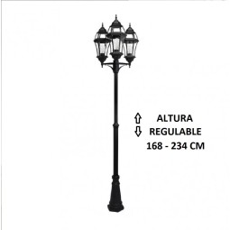 Farola exterior jardín columna negra Becru3