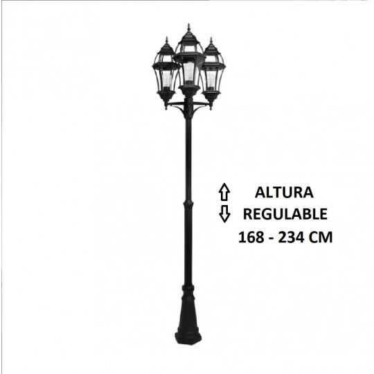 Farola exterior jardín columna negra Becru3