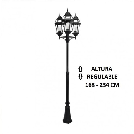 Farola exterior jardín columna negra Becru3