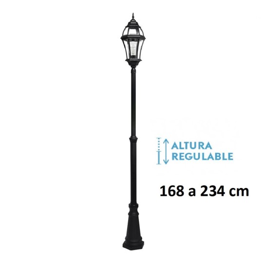 Farola exterior jardín columna negro-oro Becru3